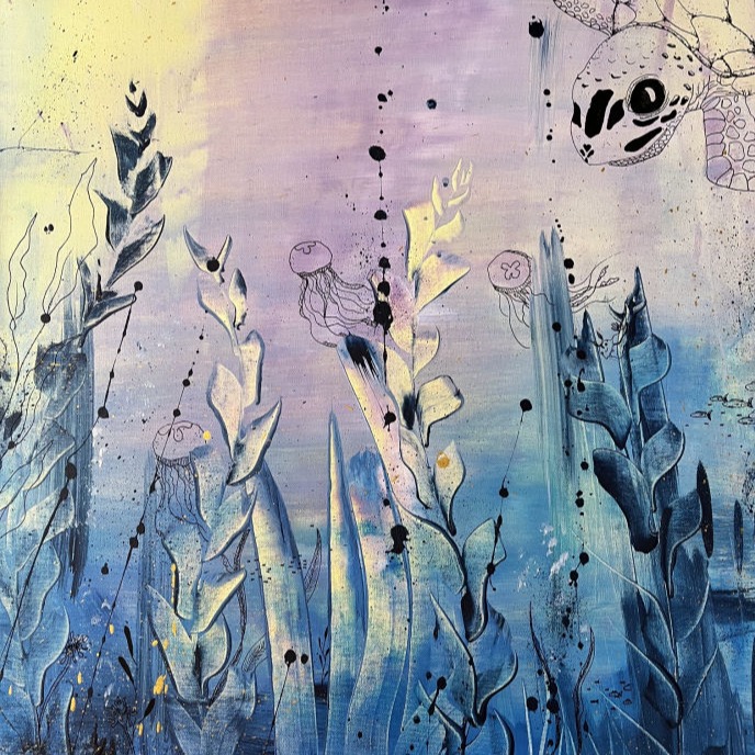 Kunstwerk: Violettes Meeresrauschen